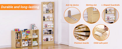72-Inch Slim Freestanding Storage Shelf | Multi-Tier Kitchen & Living Room Organizer, Space-Saving Narrow Shelving Unit with Anti-Tip Design