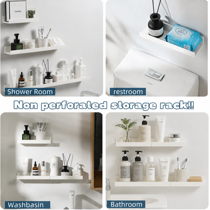 No-Drill Wall-Mounted Bathroom Shelf | Freely Combinable Bathroom Wall Organizer for Toiletries, Skincare, and Perfume
