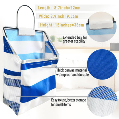 No-Drill Wall-Mounted Canvas Storage Basket | Waterproof Large-Capacity Hanging Wall Organizer for Bathroom, Kitchen, Dorm & RV
