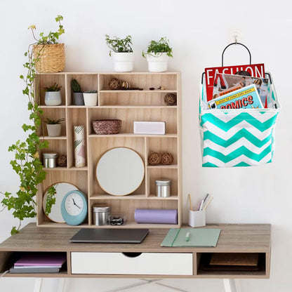 No-Drill Wall-Mounted Canvas Storage Basket | Waterproof Large-Capacity Hanging Wall Organizer for Bathroom, Kitchen, Dorm & RV