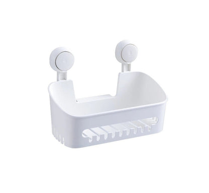No-Drill Suction Cup Bathroom Shelf | 1-Second Installation Shower Organizer, Wall-Mounted Bathroom Storage Basket for Shampoo & Body Wash