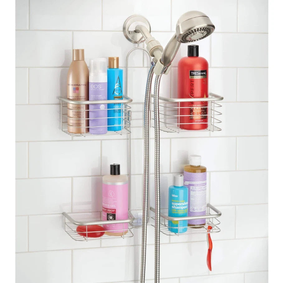 No-Drill Shower Caddy for Shower Head | 4-Basket Bathroom Organizer for Shampoo & Body Wash, Hanging Shower Storage Rack