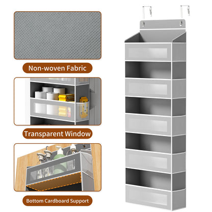 Over-the-Door Hanging Storage Organizer | 5 Large Pockets + 10 Side Pockets, 44LB Heavy-Duty Organizer for Bedroom, Bathroom & Nursery