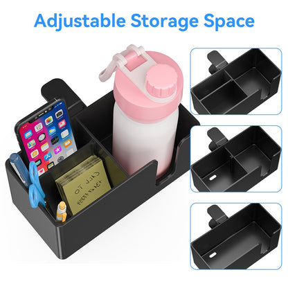 Clamp-On 4-in-1 Desk Organizer | Headphone Hook + Phone Stand + Cup Holder + Pen Storage, No-Drill Adjustable Side-Mount Desk Organizer