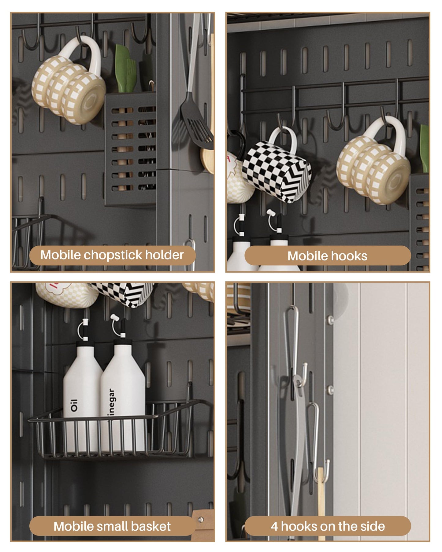 Ultra-Slim Over-the-Door Storage Rack | No-Drill Door-Back Organizer, Multi-Tier Kitchen & Bathroom Storage Rack with Hooks and Cup Holders