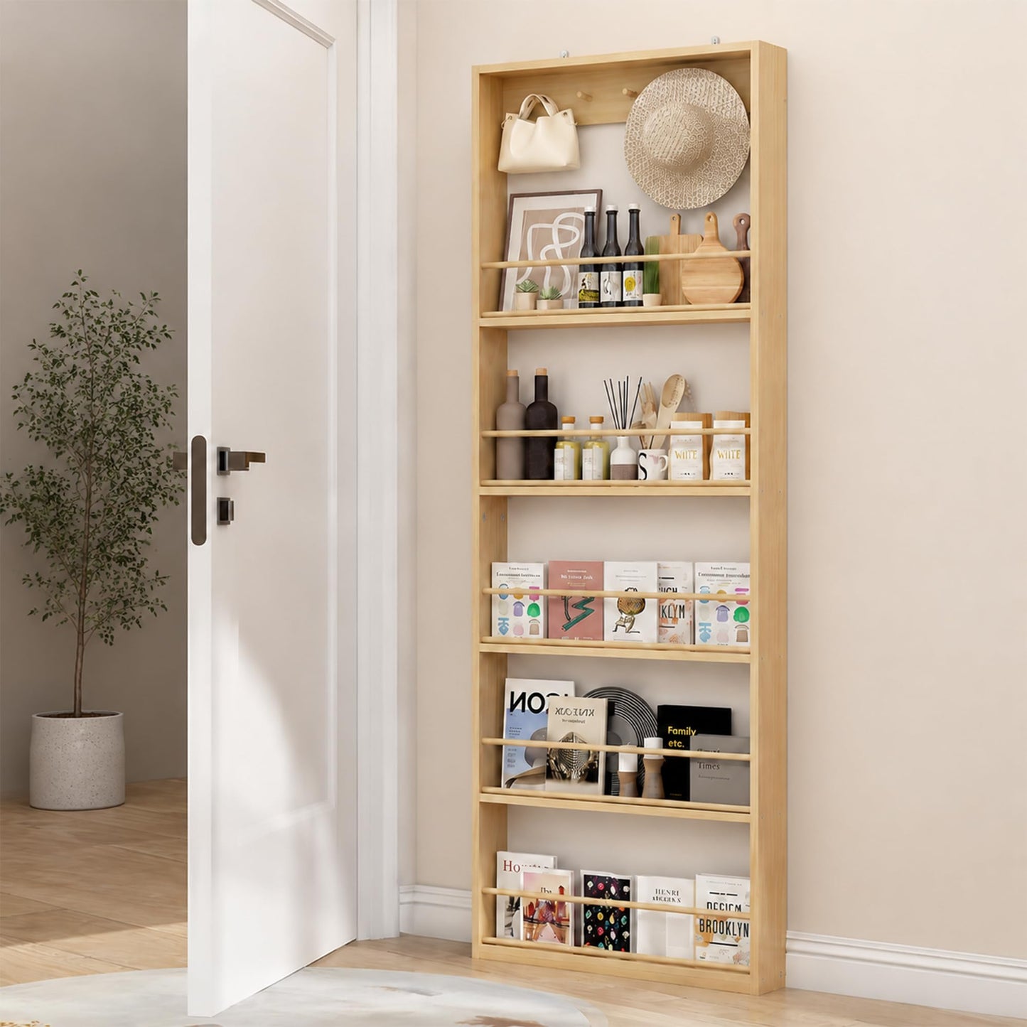 72-Inch Slim Freestanding Storage Shelf | Multi-Tier Kitchen & Living Room Organizer, Space-Saving Narrow Shelving Unit with Anti-Tip Design