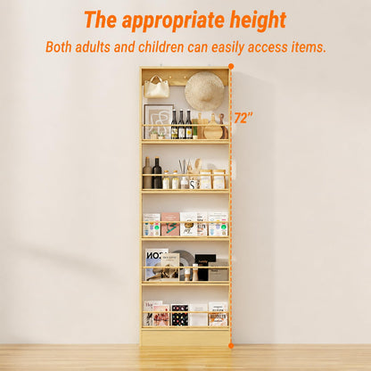 72-Inch Slim Freestanding Storage Shelf | Multi-Tier Kitchen & Living Room Organizer, Space-Saving Narrow Shelving Unit with Anti-Tip Design