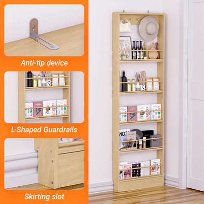 72-Inch Slim Freestanding Storage Shelf | Multi-Tier Kitchen & Living Room Organizer, Space-Saving Narrow Shelving Unit with Anti-Tip Design