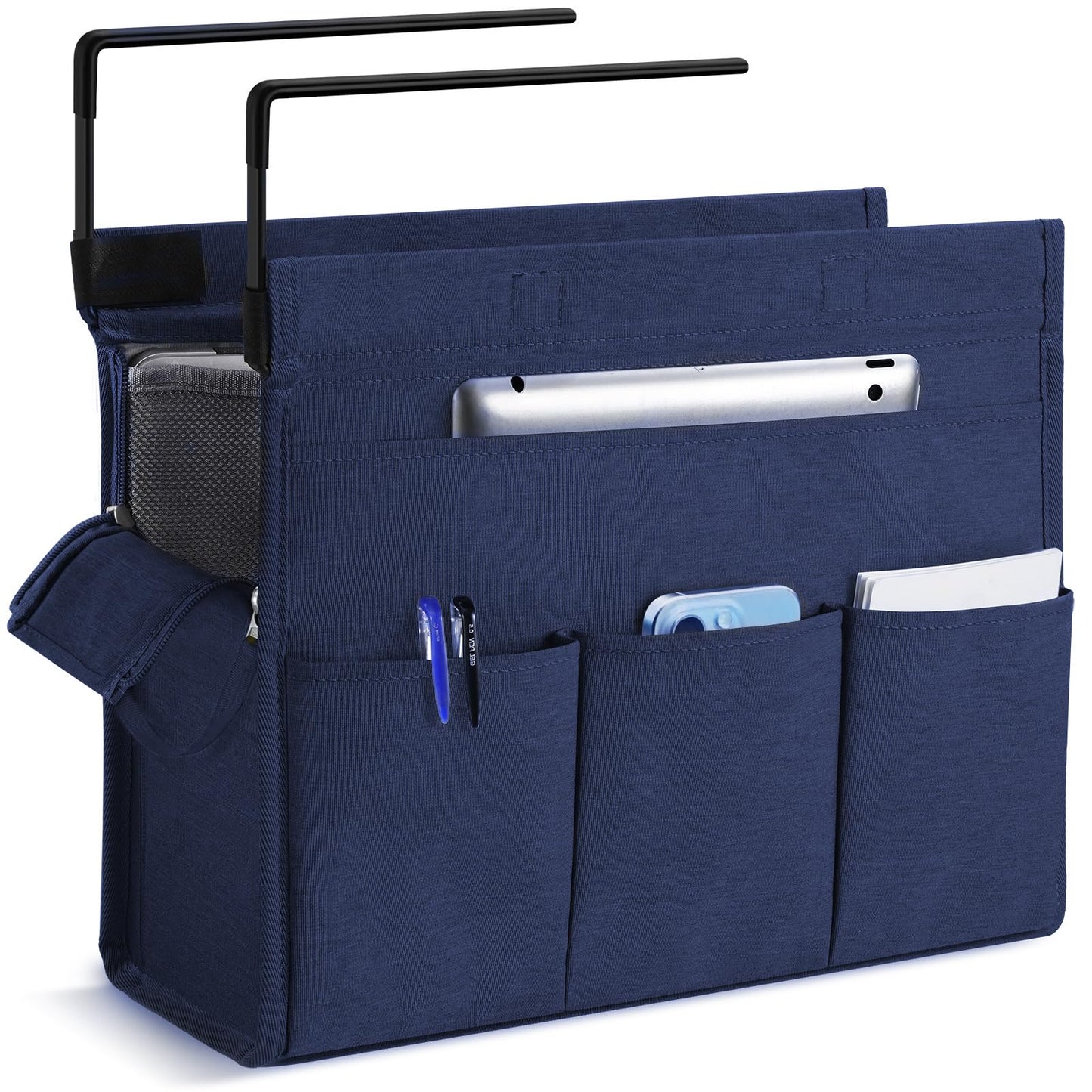 Under-Desk Hanging Storage Bag | No-Drill Side Desk Organizer for Files, Laptop, Books & Office Essentials, Detachable Carry Bag