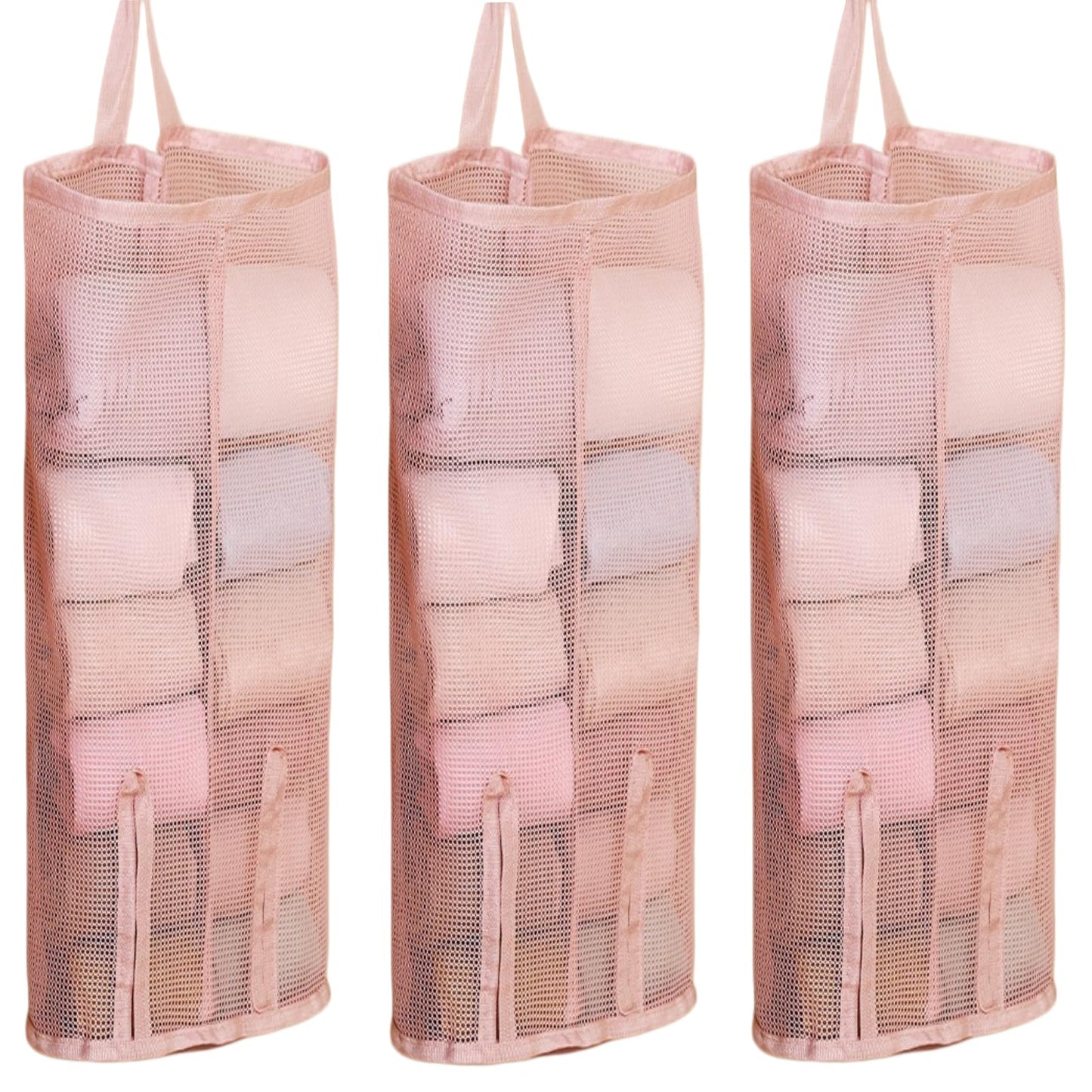 Hanging Underwear Organizer for Closet | Multi-Layer Double-Sided Mesh Organizer for Socks & Underwear, Top-Load Bottom-Dispense Closet Hanging Storage, 3-Pack Space-Saving Wardrobe Organizer