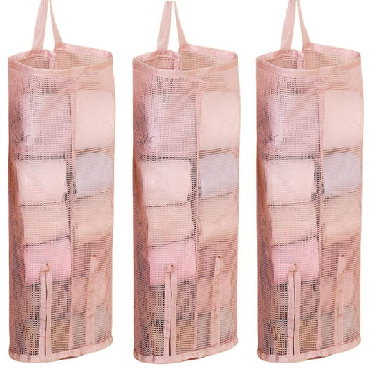 Hanging Underwear Organizer for Closet | Multi-Layer Double-Sided Mesh Organizer for Socks & Underwear, Top-Load Bottom-Dispense Closet Hanging Storage, 3-Pack Space-Saving Wardrobe Organizer