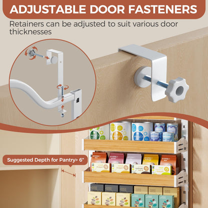 8-Tier Over-the-Door Storage Rack | Adjustable Pantry Door Organizer, Large-Capacity Spice, Snack & Kitchen Storage Shelf